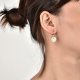 Round folding fan earrings female set crystal earrings simple temperament earrings